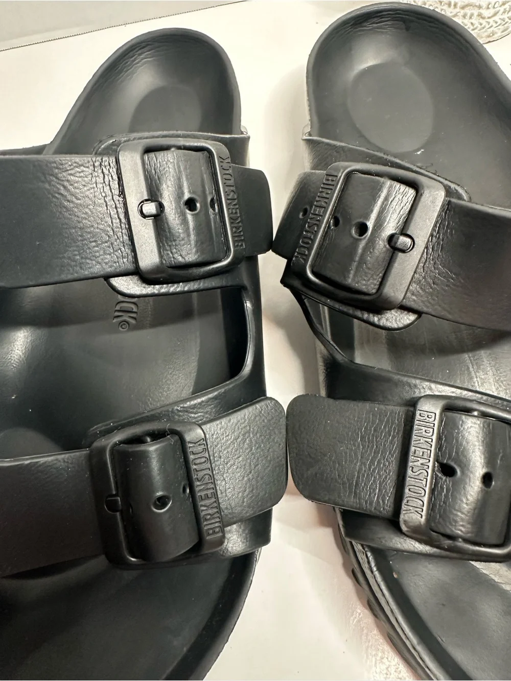 Birkenstock Black Two-Buckle Slide Sandals